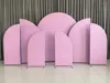 Party Decoration Nude Arch Backdrop Birthday Wedding Double Side Polyester Fabric Chiara Covers 3 Metal Stand Frames
