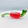 Cool Colorful Freezable Liquid Filling Pipes Pyrex Tjockt glas Spiralfilter Torra ￶rt Tobaksoljeriggar Bong Portable Handpipe Handgjorda l￥ng cigaretth￥llare