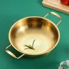 Plates Stainless Steel Round Flat Dinner Plate Cake Bread Storage Dishes Serving Tray Cold Noodle Making Tools With Silicone Ears Pan