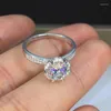 Anneaux de mariage romantique argent plaqué coeurs et flèches Zircon pour les femmes brillent CZ pierre incrustation bijoux de mode fête cadeau anneau