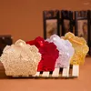 Present Wrap 10st Laser Cut Hollow Lace Flower White/Gold/Red Candy Box Luxury Wedding Party Sweets Favor Favors Boxes