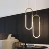 Pendant Lamps Simple Light Art Scene Tube Cold Warm WhiTe Pure Blue Hanging Living Room Lamp Home Decoration