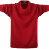 Camisetas masculinas camisetas de outono de inverno masculino de veludo mole de veludo grossa de manga comprida homens pretos brancos slim tshirt homme plus size