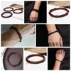 Strand Buddyzm Rondelle Tybetańskie drewniane koraliki Bransoletki Mężczyźni Brown Abacus Beaded Bangle Elastic Vintage Meditation Jewelry Woman Pulsera