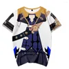 Magliette da uomo Summer 3D Genshin Impact Shirt Uomo Donna Tees Moda Harajuku Hip Hop Kids Game Tops Casual Ragazzi Ragazze Cartoon Cool T-Shirt