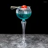 Wine Glasses Cocktail Glass European Style Tall Flower Goblet Transparent Roman Column Personality Bar Cup 300ML