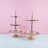 Bakeware Tools 1pcs 2 Tier &3 Tiers Gold Cupcake Stand Round Wedding Birthday Party Dessert