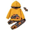 Clothing Sets #58 0-24m Winter Clothes For Girls Toddler Suit Pullover Sweatshirt Round Neck Hooded Sunflower Western Pants