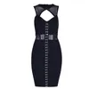 Casual Dresses Fashionummer Women Dress Vestido Sexig blyertspenna Black Pink Mesh Celebrity Runway Evening Party Bodycon