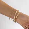 Bangle Modern Jewelry Europe en America Style Design Simply Open Metallic Gold Color For Women Party Gifts
