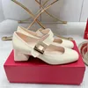 Neue Mary Jane Ballet Schuhe Diamant Verzierung Leder mit hohen Heel-Schuhen Größe 34-40