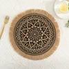 Masa Paspasları 5/2/1pcs Ins Stil Basit El Dokusu Jüt Placemats Coasters Retro Pamuk Keten Dekoratif Vazo Mutfak Aksesuarları