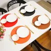 Table Mats Leather Placemats Household Waterproof Oil Insulation Pads Bowl Mat Plate Tableware Kitchen