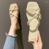 Terlik Kadınlar Daireler Topuk Açık Slaytlar Yaz Ayakkabıları Sandalet Kadın Kare Toe Tasar Tasarımcı YG1255