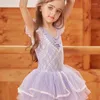 Vestido de balé de pica -goma bailarina dança collant tutu meninas performance figurmes tank rosa princesa