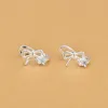 Backs Boucles d'oreilles Clip Bowknot en argent sterling 925 pour les cadeaux d'anniversaire des femmes