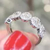 Bröllopsringar Fashion Half Eternity Silver Color Band för kvinnor Shiny Cubic Zirconia Ring Female Bride Engagement Luxury Jewelry