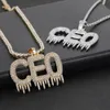 Hip Hop A-Z Letters Custom Inters Necklace Prendant Bling 18K Gold Gold Plated Hip Jewelry