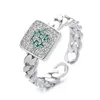 حلقات الكتلة S925 Sterling Silver Ring شخصية Mahjong Zircon Open for Women Fashion Complicing Party Jewelry المجوهرات