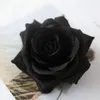 Decorative Flowers 7 Heads Black Rose Artificial Flower Bouquet For Home Wedding Decoration Halloween Christmas Party Single Silk