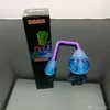 Selbstgemachtes Wasserpfeifenzubehör Glas Bbong Wasserpfeife Titan Nagelschleifer Bubbler zum Rauchen von Pfeifenmischungsfarben