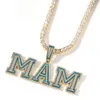 Hip hop gotejamento luminoso retro pingente colares A-Z letras personalizadas presente das mulheres dos homens
