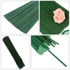 Dekorativa blommor Trådstam Floral Flower Making Bouquet Stems Florist Green Wreath Bouquent Diy Gauge Supplies Arrangement Wedding