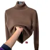 Col roulé hiver pull femmes élégant épais chaud femme tricoté pull en vrac basique tricots pull