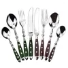 Dinnerware Sets 4 In 1 Set Elegant Rivet Handle Style Stainless Steel Western Cutlery Delicate Table Utensils For Home