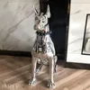 Decorative Objects Figurines 1PCS Sculpture Doberman Dog Large Size Art Animal Statues Figurine Room Decoration Resin Statue Ornam3400736