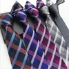 Neck Ties Men s Fashion Tie 8cm Silk Classic Necktie Yellow Blue Plaid Striped Flower Business Wedding Mans Neckwear Gift Accessories 221231