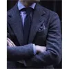 Mäns kostymer Herrdräkt Blazer Herringbone Tweed Brown hackat lapel Singel Breasted Formal Busseness Prom Tuxedos Mönstrad bröllopskläder