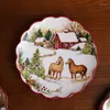 Пластины Рождественская птица в европейском стиле высококачественного подглазки праздничное западное обеденное столик стейк