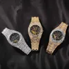 Orologi da polso Hip Hop Full Iced Out Orologi da uomo Orologi da uomo in acciaio inossidabile con strass di lusso al quarzo Orologio da lavoro quadrato 221230260S