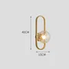 Wall Lamps Nordic Glass Lamp Modern Gold Black Iron Sconce Light Fixtures Living Room Decor Bedroom Bedside Mirror Bathroom