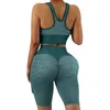 Aktywne zestawy stroje jogi dla kobiet 2 -częściowy zestaw dresowy szwodowy krótki rękawowy top damski ubrania spodnie