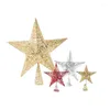 Décorations de noël 1PC décoration 20cm paillettes métal étoile Ornamnet fête de noël or étoiles décor en fer forgé pour arbre haut