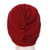 Ethnic Clothing 2022 Women's Elegant Stretchy Hat Turban Forehead Cross India Head Wrap Chemo Solid Color Bandana Muslim Scarf Hijab Cap