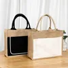 Storage Bags Grocery Bag With Side Pocket Shopping Handbag Gift Linen Beach