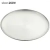 Plates Stainless Steel Fruit Tableware Cake Dessert Metal Dining Disc Shallow Tray Round Plate Bone Spitting Dish