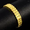 Pulseiras de link Bracelete de ouro Homem 24k África Jóias manuais Jóias sofisticadas jóias femininas pulseras homme cor de coração 20 cm para homens encantos