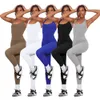 Tute da donna Designer 2023 New Wind senza maniche aperto sul retro Vita Body tinta unita Vita alta aderente Sport Yoga Body 5 colori