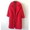 Faux manteau de fourrure pour femme, de haute qualité, Long, ample, pardessus à revers, épais et chaud, grande taille, en peluche, hiver 2022