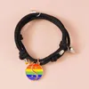 Link Bracelets TULX 2PCS 태극 chi 가십 커플 팔찌 우정 Yin Yang Love Heart Magnet 조정 가능한 밧줄 보석류