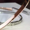 Womens bracelet gold torque bangle Double row diamond luxury jewelry width 5MM hidden inlay process High fade resistant bracelets designer for women luxurious