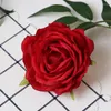 Fleurs décoratives Top Qualité Diamètre 9 cm Soie Rose Tête De Fleur Pour La Fête De Mariage DIY Décor Scrapbook Accessoires Artificielle Floral Maison