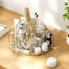 Förvaringslådor Makeup Organizer Desktop Rotating Canister Hushållens byrå Tillbehör Läppstiftfack Kosmetiklåda