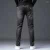 Men's Jeans Men Thicken Cotton Straight Mid-Waist Vintage Cowboy Casual Big Size Pants Daily Outdoor Trousers