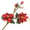 Fiori decorativi 99CM 3D Ramo di magnolia realistico Seta 3 Testa Fiore artificiale finto per la cerimonia nuziale Decora la decorazione domestica Accessorio per feste