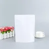 17x24cm 흰색 스탠딩 크래프트 종이 포장 가방 100pcs Zip Lock Aluminum 포일 지퍼 선물 보관 가방 Resealable